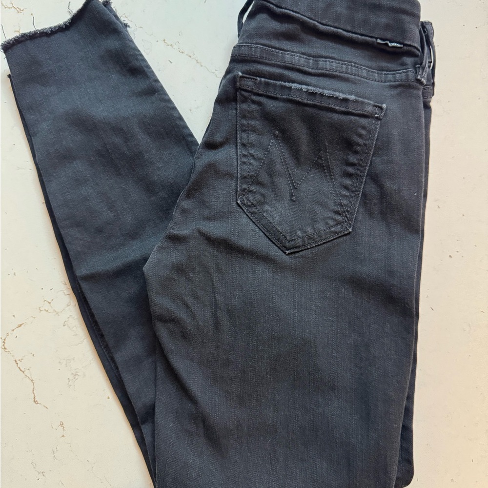 MOTHER the looker ankle gray black denim size 25